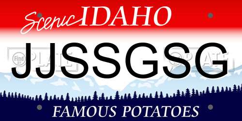 JJSSGSG Idaho License Plate
