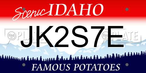 JK2S7E Idaho License Plate