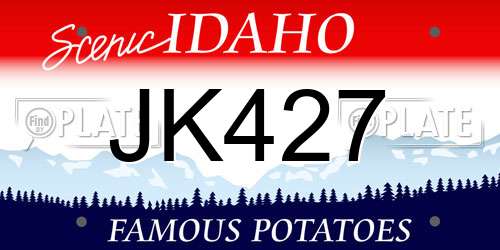 JK427 Idaho License Plate