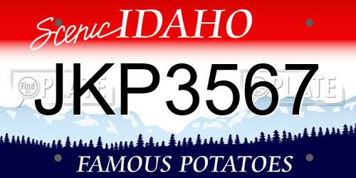 JKP3567 Idaho License Plate