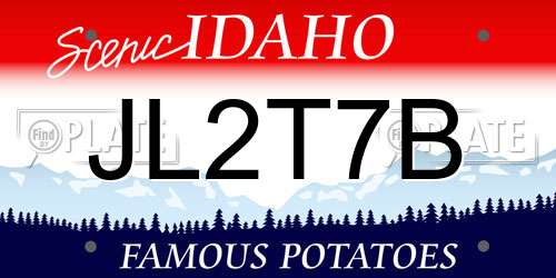 JL2T7B Idaho License Plate