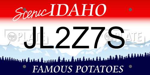 JL2Z7S Idaho License Plate