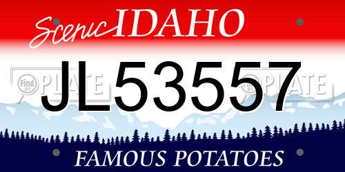 JL53557 Idaho License Plate