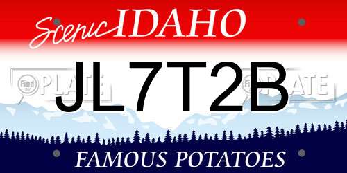JL7T2B Idaho License Plate