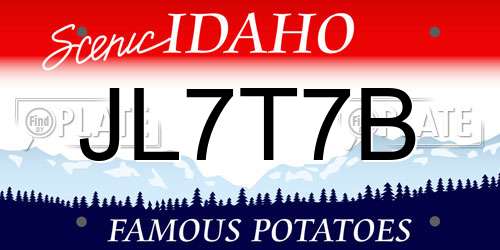 JL7T7B Idaho License Plate