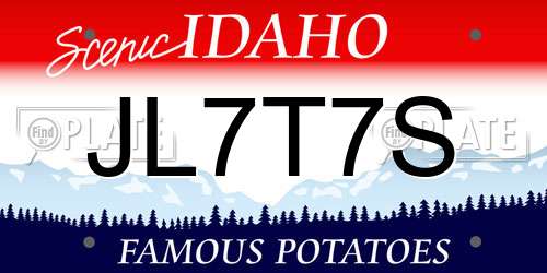 JL7T7S Idaho License Plate