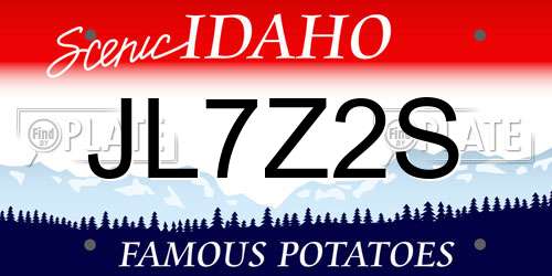 JL7Z2S Idaho License Plate