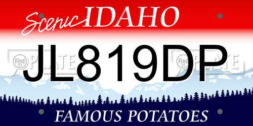 JL819DP Idaho License Plate