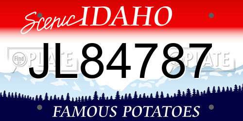 JL84787 Idaho License Plate