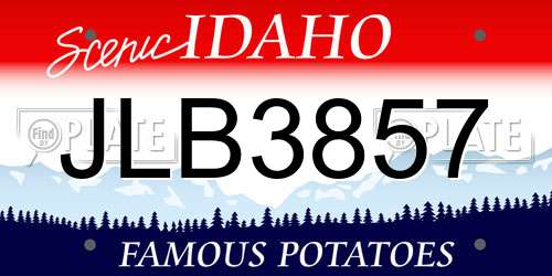 JLB3857 Idaho License Plate