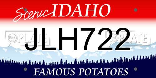JLH722 Idaho License Plate