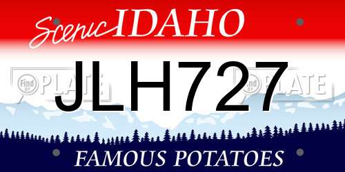JLH727 Idaho License Plate