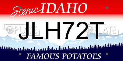 JLH72T Idaho License Plate