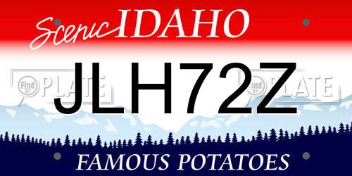 JLH72Z Idaho License Plate