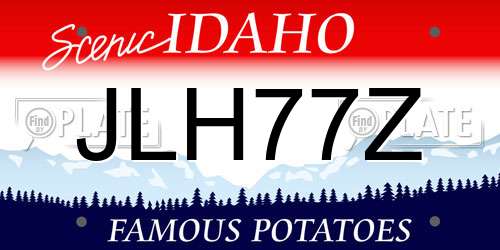 JLH77Z Idaho License Plate