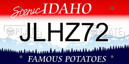 JLHZ72 Idaho License Plate