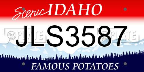 JLS3587 Idaho License Plate