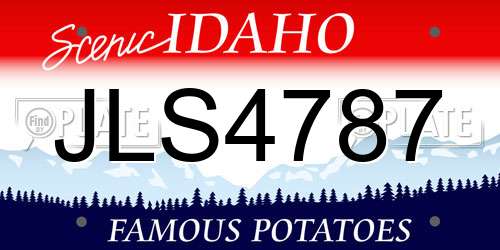 JLS4787 Idaho License Plate