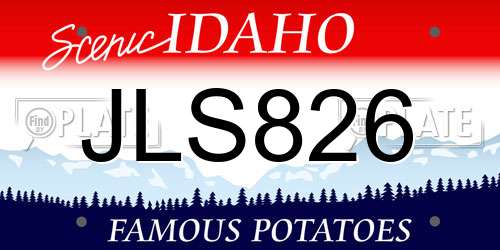 JLS826 Idaho License Plate