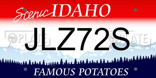 JLZ72S Idaho License Plate