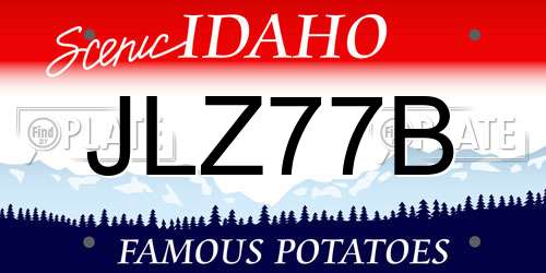 JLZ77B Idaho License Plate