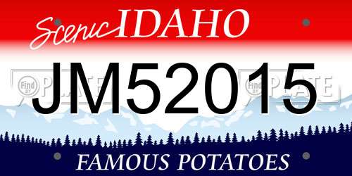 JM52015 Idaho License Plate