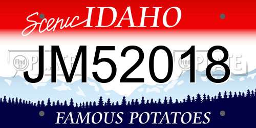 JM52018 Idaho License Plate