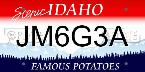 JM6G3A Idaho License Plate