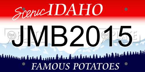 JMB2015 Idaho License Plate