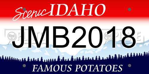JMB2018 Idaho License Plate