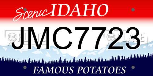JMC7723 Idaho License Plate