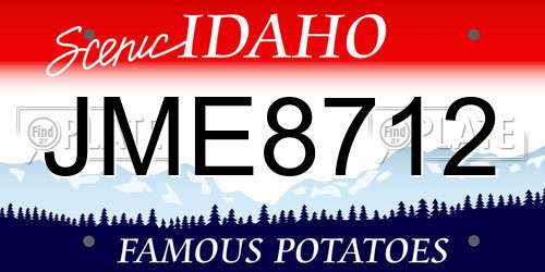 JME8712 Idaho License Plate