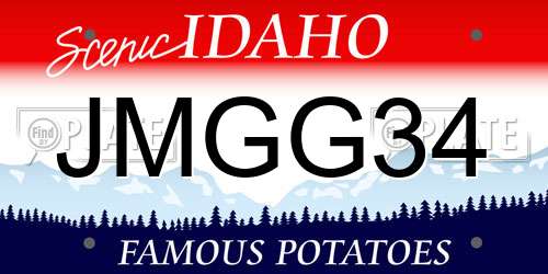 JMGG34 Idaho License Plate