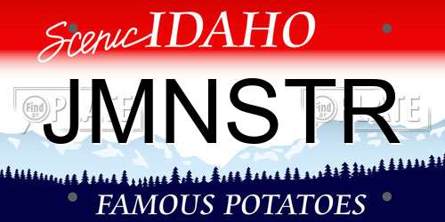 JMNSTR Idaho License Plate