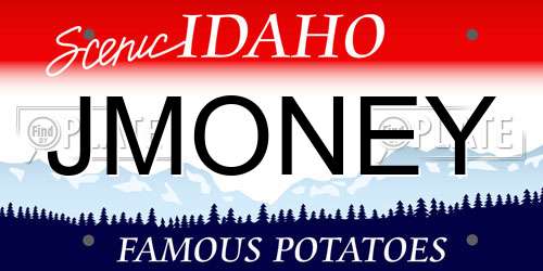 JMONEY Idaho License Plate