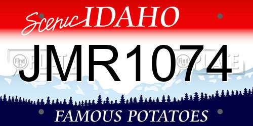 JMR1074 Idaho License Plate