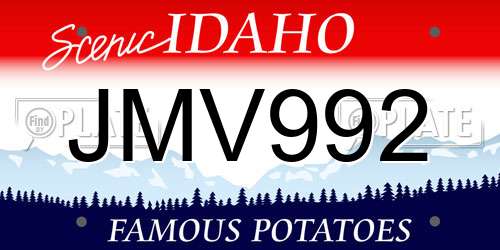 JMV992 Idaho License Plate