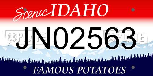 JN02563 Idaho License Plate