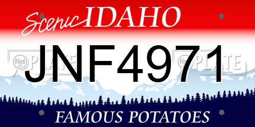 JNF4971 Idaho License Plate