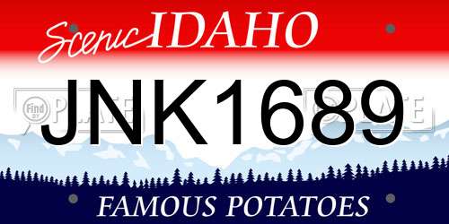 JNK1689 Idaho License Plate