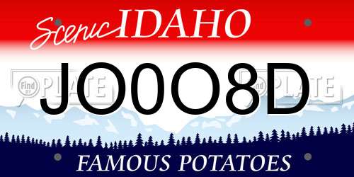 JO0O8D Idaho License Plate