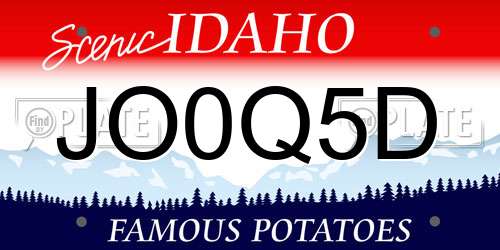JO0Q5D Idaho License Plate