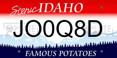 JO0Q8D Idaho License Plate