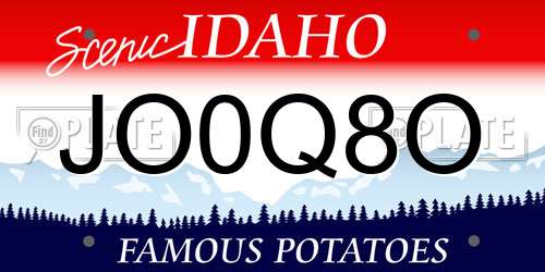 JO0Q8O Idaho License Plate