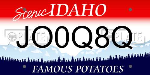 JO0Q8Q Idaho License Plate