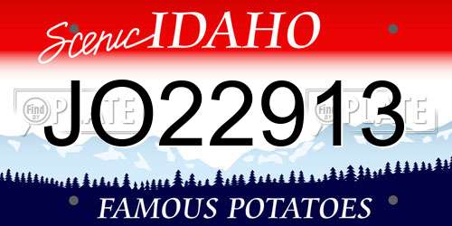 JO22913 Idaho License Plate