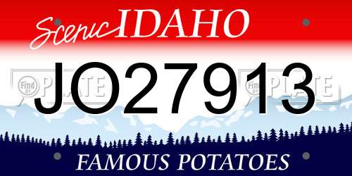 JO27913 Idaho License Plate