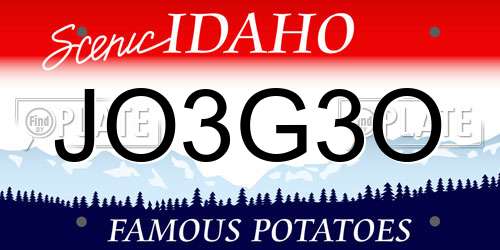 JO3G3O Idaho License Plate