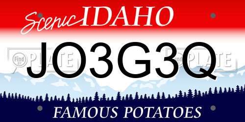 JO3G3Q Idaho License Plate