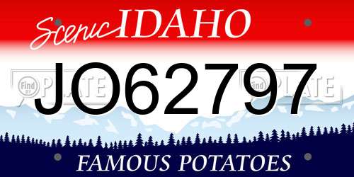 JO62797 Idaho License Plate
